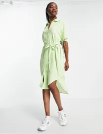 Belted shirt dress monki online