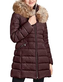 Laundry by shelli segal faux fur trimmed puffer coat online