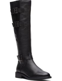 Shop Clarks Women s Wide Fit Knee High Boots up to 75 Off DealDoodle